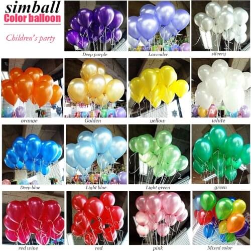 100pcs/lot Birthday Balloons 10inch Latex Helium Balloon Thick 1.5g Pearl Wedding Decoration Party Inflatable Air Ballon Kid Toy