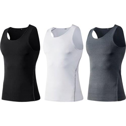 3 pieces packed sold sports vest mens training tight vest basketball fitness running quick-drying vest clothes