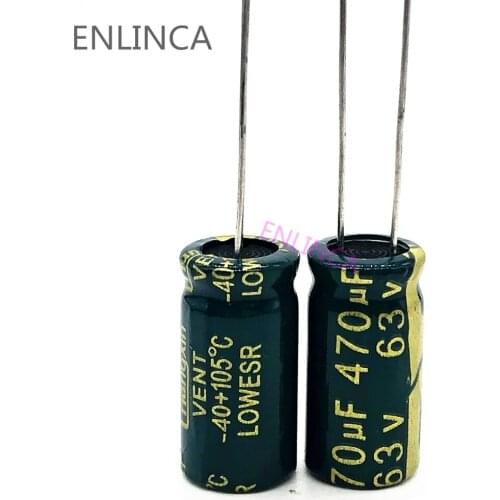 30pcs/lot S11 high frequency low impedance 63v 470UF aluminum electrolytic capacitor 470UF 20