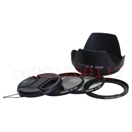 5in1 sx dc 67mm lens adapter ring kit +lens cap +lens hood+uv +cpl filter for canon SX30 SX40 SX50 HS to 67mm