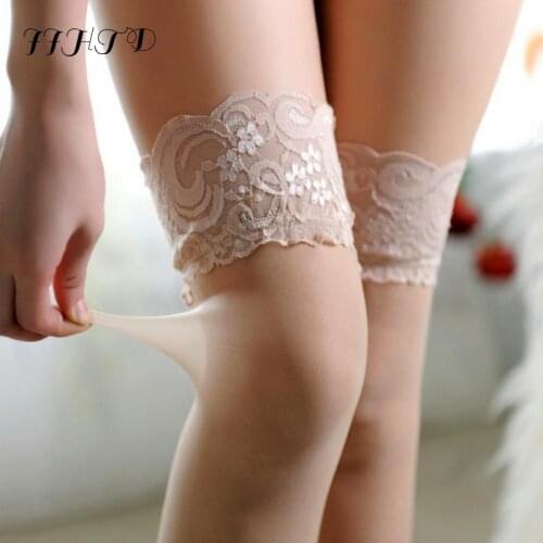 Thigh High Stocking Women Summer Over Knee Socks Sexy Girl Female Hosiery Nylon Lace Style Stay Up Stockings anti slip