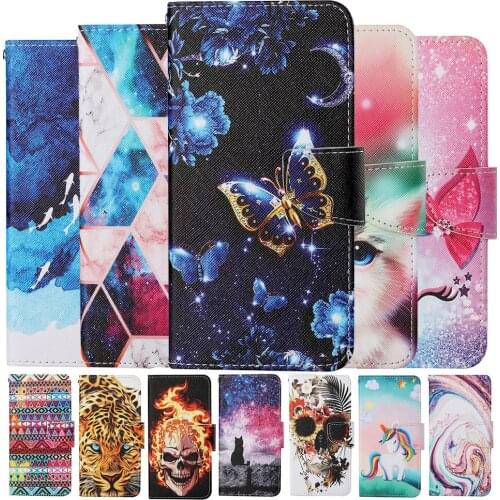 Colored Painted Magnetic Flip Wallet Cover For Samsung Galaxy A10S A20S A10 A20 A30 A40 A50 A70 A11 A21 A31 A41 A51 A71 A01 Case