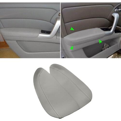 For Acura RDX 2007 2008 2009 2010 2011 2012 Car Microfiber Leather Front Door Panel Armrest Cover Protective Trim 2pcs Gray