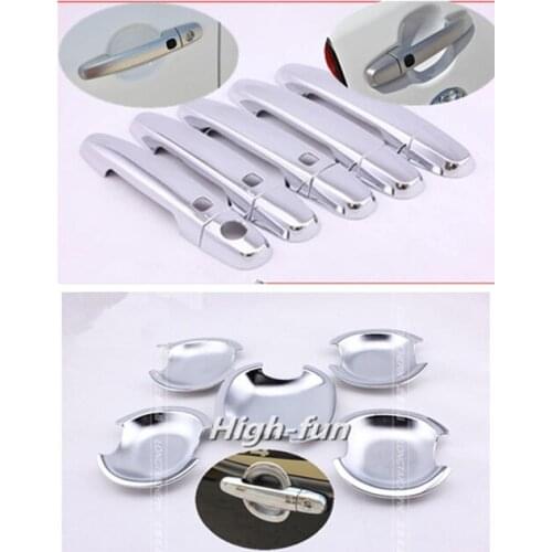 For Toyota RAV4 5 Door 2006 2007 2008 2009 2010 2011 2012 2013 New Chrome Car door handle + Cup Bowl covers with Smart Buttons