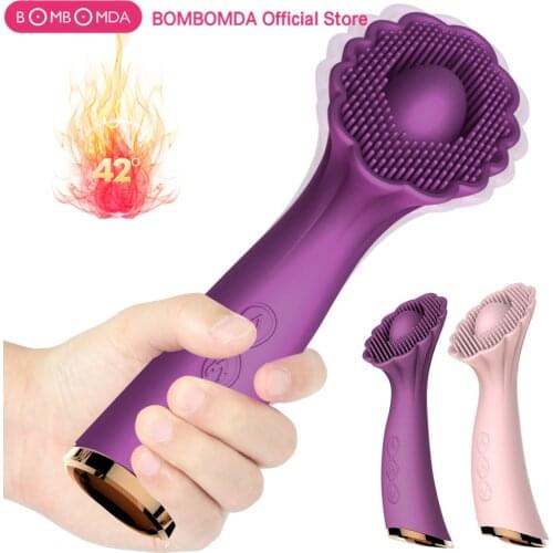 Heating Tongue Dildo Vibrator For Women Pussy Licking Toys Oral Licking Clitoris Stimulate Masturbate Erotic Sex Toys for Woman