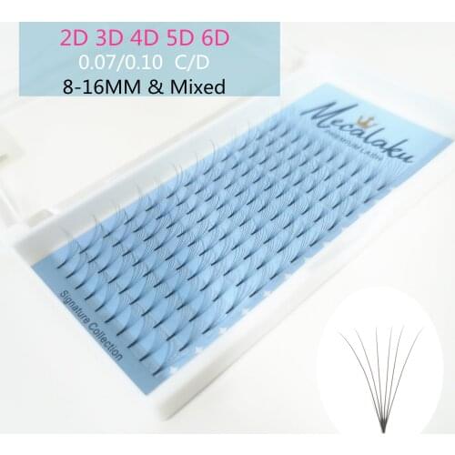 Mecalaku Short Stem Premade Volume Fans 2D/3D/4D/5D/6D Russian Volume Eyelash Extensions Pre Made Lash Extension Faux Mink Lash