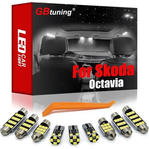 GBtuning Canbus LED Interior Light Kit For Skoda Octavia MK1 MK2 MK3 1 2 3 Sedan Combi 1996-2018 Vehicle Dome Ceiling Lamp