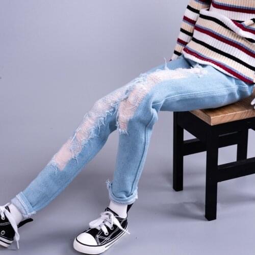 BJD Doll Suit Fits the 1/3 14 Uncle Size Fashionable Personality Denim Drumpy Pants Blue Slim Doll Drumpy Pants