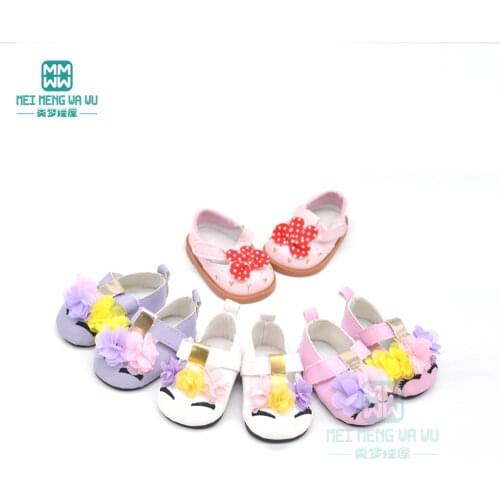 Doll shoes for 43cm new born doll accessories Sneakers shoes PU leather baby shoes