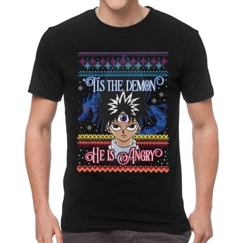 Male Yu Yu Hakusho Hiei T-Shirt Novelty Japanese Anime Manga Tshirt Short Sleeve Unique T Shirts Cotton Tee Gift