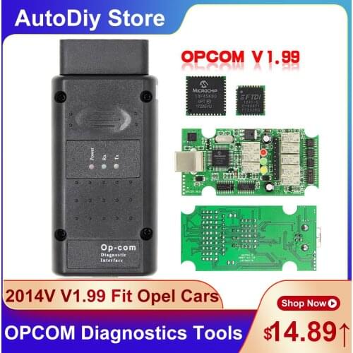 OPCOM V1.99 FT232RQ 2014V Diagnotsic Tools Cable For Opel All Models Cars CAN-BUS OP-COM Full Fault Code Reader