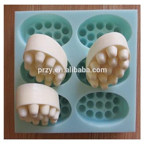 Wholesales 6hole Massage Beads Soap Mold Soap Tray Aroma Stone Silicone Cake Pan Chocolate Soap Pudding Hansmade Silicone Moulds