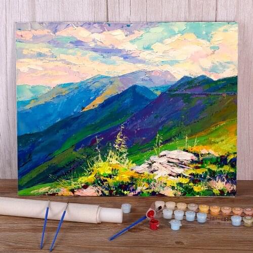 Landscape Borzhava Paint By Numbers Package Oil Paints 40*50 Oil Painting Decorative Paintings For Adults Art