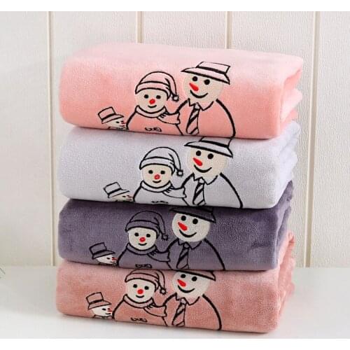 RUBYLOVE Simple Cotton Plain Color Bath Towel 140x70cm Embroidery Bathroom Absorbent Towels Summer Big Beach Towel For Women