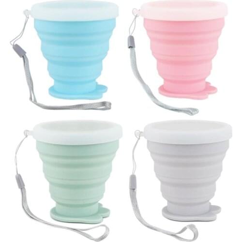 Portable With Cover 200ml Folding Cup Sports Bottles Meng Claw Silicone Folding Cup Outdoor Cat Claw Telescopic Cup Travel