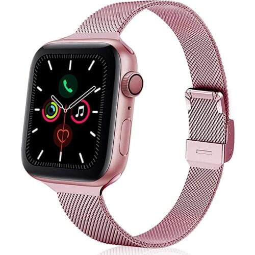 Strap For Apple Watch Band 38mm 40mm 42mm 44mm Stainless Steel Mesh Loop Bracelet For iWatch SE Series 6/5/4/3/2/1 Bands