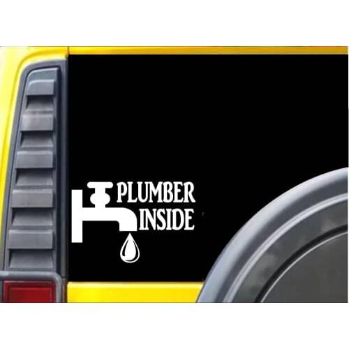 Plumber Inside K289 8 inch decal plumbing window sticker Car Sticker