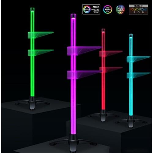 RGB Video Card Bracket Vertical Motherboard AURA SYNC 12V-4Pin or 5V-3Pin GPU Holder Jack Graphics Card Anti-bend Radiator Pole