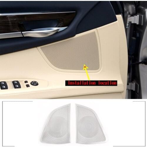 For 2009-2014 BMW 7 series front door horn net protection cover stainless steel car interior modification accessories