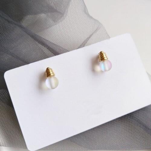 S925 needle Cute Design Stud Earrings Golden Plating Delicate Small Bulb Earrings For Women Fashion Accessories Jewelry