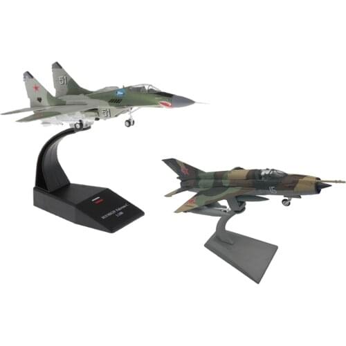 2Pcs 1/72 MIG-21 Aircraft 1:100 Scale MIG-29 Fighter Alloy Model Decor