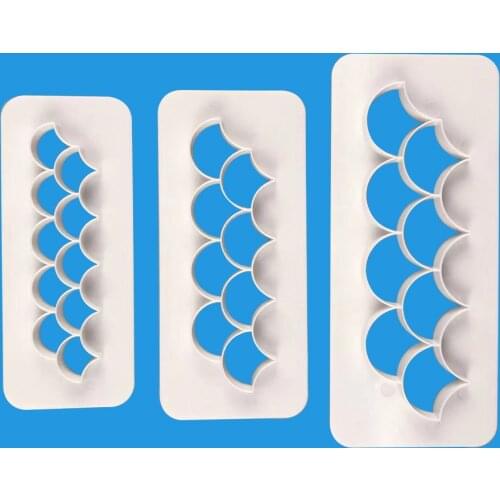 3pc Fish Scale Geometric Cookie Cutter Embosser Fondant Biscuit Cake Mold Cake Decorating Tools Baking Pastry Accessories K224