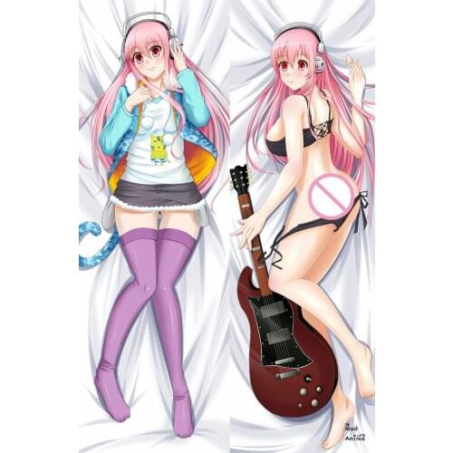 Anime Super Sonico Instructor sexy girl super pochaco Dakimakura body throw pillow cover case Hugging Body PillowCase