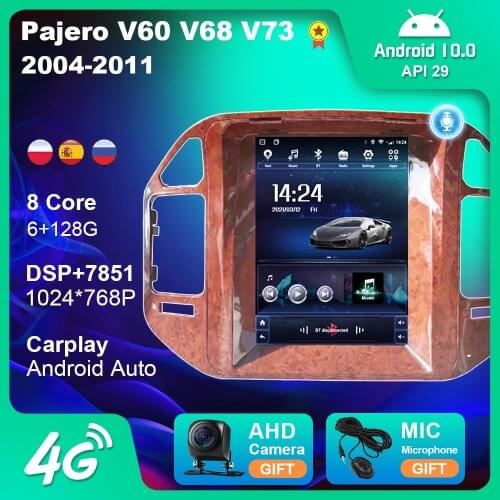 For Mitsubishi Pajero V60 V68 V73 1999-2006 2004-2011 Android Car Radio Stereo Vertical Multimedia Player 9.7 Inch Navigation