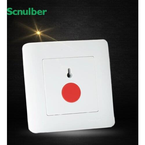 White 86 type warming 1 gang red alarm wall switch