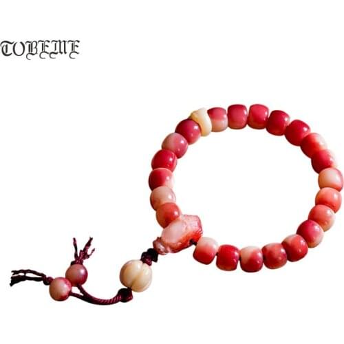 Handcrafted Tibetan Camel Bone Mala Bracelet Buddhist Prayer Beads Bracelet Tibetan Bone Beaded Bracelet