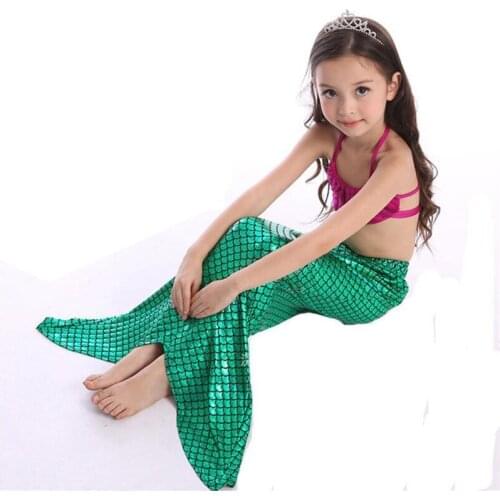 Girl Kids Swimwear Mermaid Tail Swimmable Bikini Set Bathing Costume Swimsuit