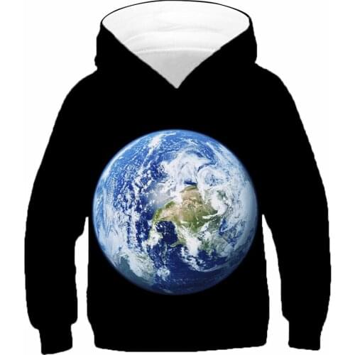 Boys Girl Fashion 3D Hoodies Planets Earth Galaxy Universe Brand Design Children Hooded Sweatshirts Kids Casual Pullover Clothes