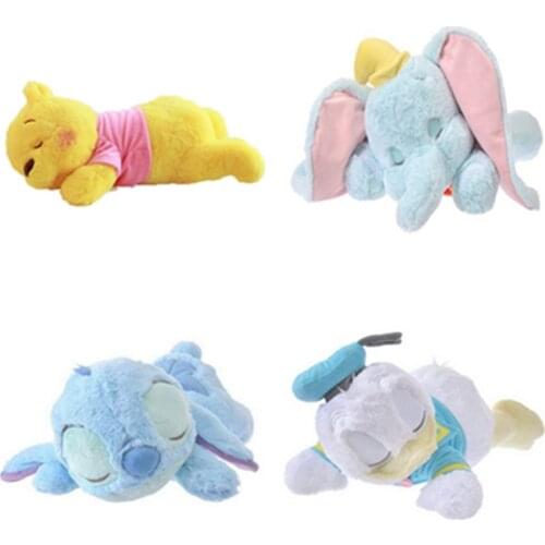 Disney Dumbo Stitch Donald Duck Winnie Sleeping Plush Baby Soft Toy Dolls Stuffed Animals Pillow Gift For Kids