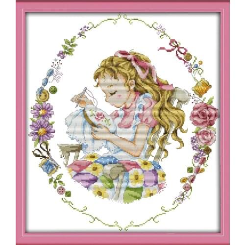 Everlasting Love I Love cross-stitch Ecological Cotton Cross Stitch 11CT And 14CT Printed Christmas New Year
