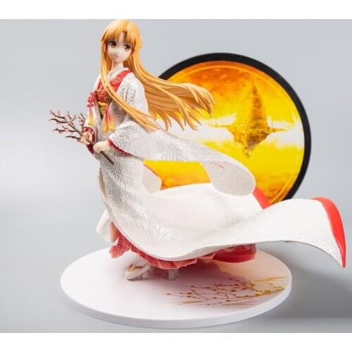 25CM Anime F:NEX Sword Art Online Yuuki Asuna Shiromuku PVC Action Figure Japanese Anime Figure Toys Statue Doll Gift