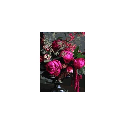MaHuaf-W1400 Hot Pink Peonies DIY oil paintings by numbers on canvas wall art animal picture for bedroom decoration