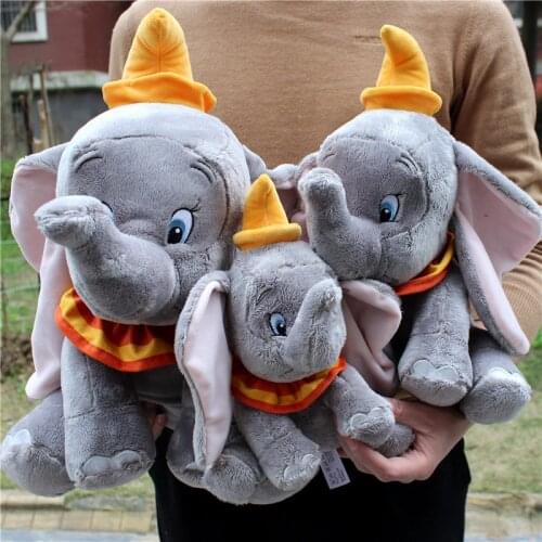 1piece high quality Dumbo Plush Cartoon Toys Gray flying Elephant Figure Stuffed Plush Animals Soft Peluche Doll