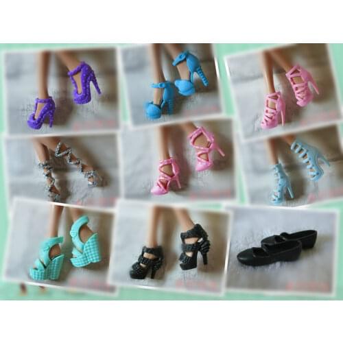 1/6 New Original multiple Colorful Doll Accessories Fashion High heeled shoes crystal shoes for Barbie Doll Shoes