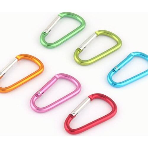 38* 25mm Pink Carabiner D Buckle climbing Keychain Clip key ring clasp,Spring Snap Hook Screw Gate Buckle Outdoor Camping 10pcs