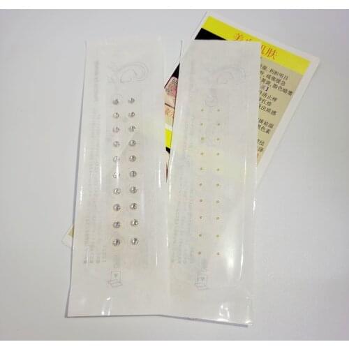 24K Gold Ear Seeds Clear Crystal Gem Stone Magnetic Bead Clear Tape Auricular Sticker Ear SEEDS Ear Acupuncture