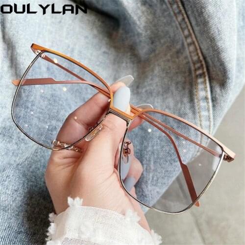 Oulylan Oversized Sunglasses Women Men Luxury Brand Designer Metal Sun Glasses Ladies Vintage Shades UV400 Green Pink Eyewear