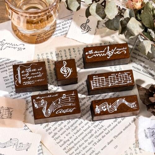 Vintage Musical Notation Decoration Stamp Wooden Rubber Stamps For Scrapbooking Stationery DIY Craft Standard Stamp