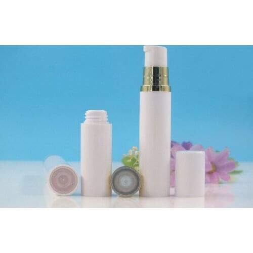 10ML white airless plastic bottle gold pump gold lid lotion emulsion serum mist sprayer hyaluronic toner skin care packing