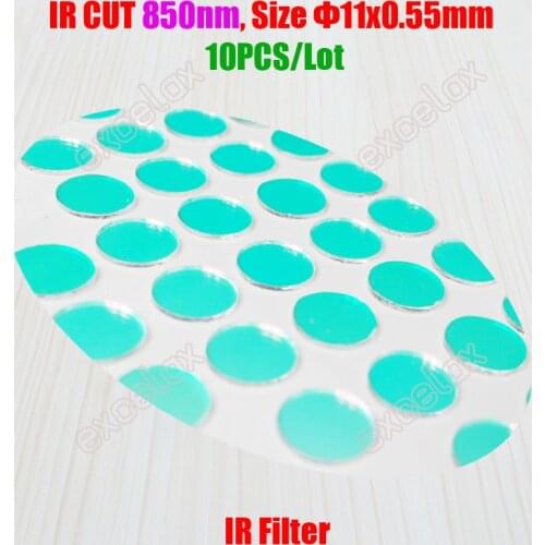 10PCS/Lot Day Night 850nm Round Size 11mm x 0.55mm IR Pass Light Filter for Video Surveillance CCTV Security Camera Lens Use