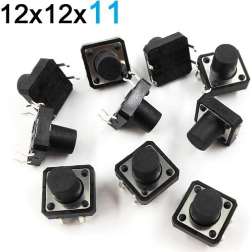 12*12*11MM Light Touch Switch 4 Foot Micro-action Push Button Switch 12x12x11 Mm Copper Foot 10PCS/lot