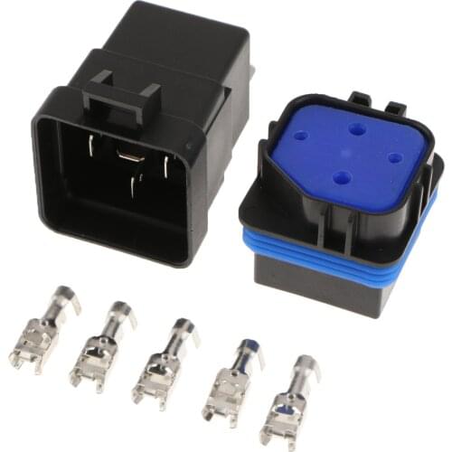 2Pcs 12V 40A 4PINS Relay Wiring Inside the Waterproof Socket with Terminals