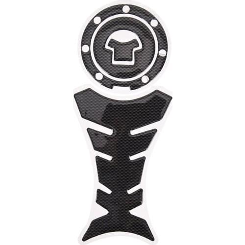 2x Motorcycle Carbon Fiber Tank Pad Protector Sticker For Honda Yamaha Kawasaki Suzuki Ducati Universal Fishbone