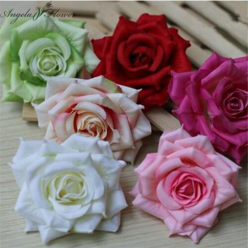 25pcs/lot lint artificial rose flower heads silk flower fake flower wedding flower DIY wedding path home decoration
