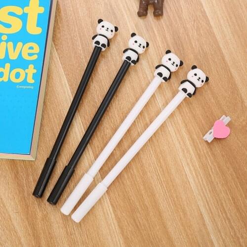 36 pcs/lot Black White Panda Gel Pens Cute 0.5 mm Black Ink neutral Pen School Writing Supplies Stationery kids gift