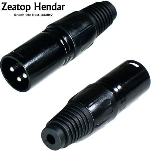 4PCS 3 pin XLR male jack Audio Cable Connector MIC Plug